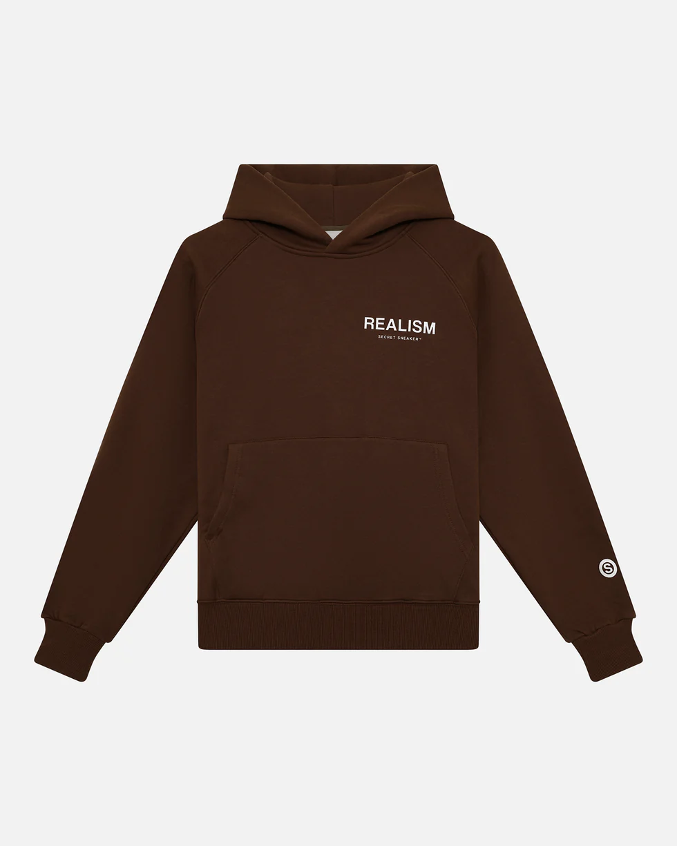 SSS REALISM BACK LOGO MOCHA HOODIE SSS REALISM BACK LOGO MOCHA HOODIE
