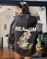 SSS REALISM REALM OF ANGELS ZIP ASPHALT HOODIE