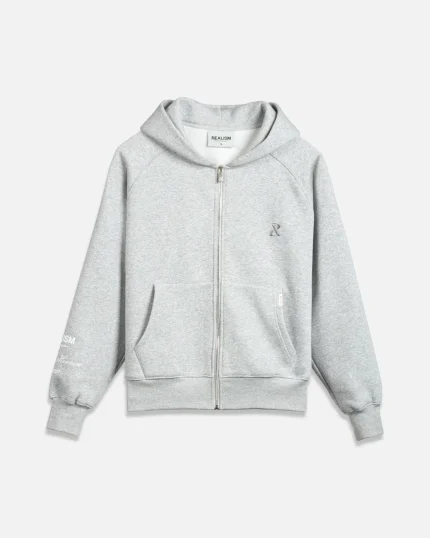 SSS REALISM RADIANT ZIP GREY MARLE HOODIE