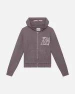 SSS REALISM VIVANT KNIT ZIP CHARCOAL HOODIE