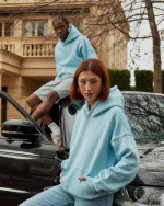 SSS REALISM COURT BOXY SKY BLUE HOODIE