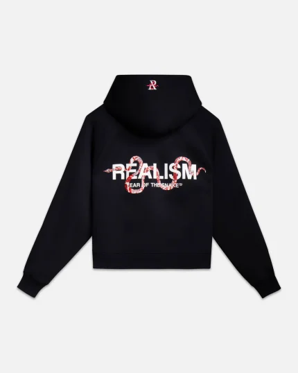 SSS REALISM SNAKE LOGO BLACK HOODIE