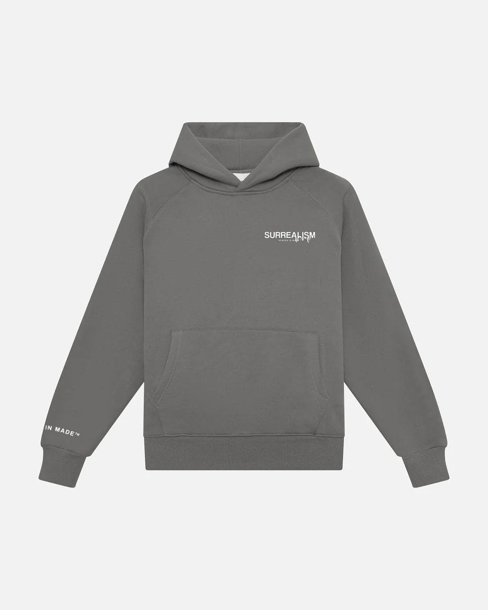 SSS REALISM SURREAL LOGO COOL GREY HOODIE SSS REALISM SURREAL LOGO COOL GREY HOODIE