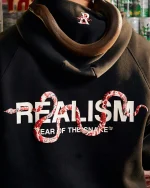 SSS REALISM SNAKE LOGO BLACK HOODIE