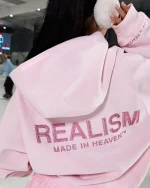 SSS REALISM GLIMMER LOGO POWDER PINK HOODIE
