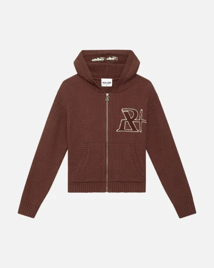 SSS REALISM VIVANT KNIT ZIP REDWOOD HOODIE
