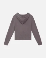 SSS REALISM VIVANT KNIT ZIP CHARCOAL HOODIE