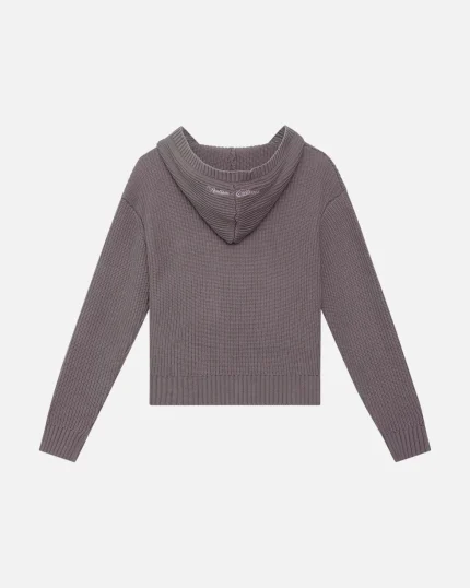SSS REALISM VIVANT KNIT ZIP CHARCOAL HOODIE