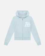 SSS REALISM VIVANT KNIT ZIP HOODIE BLUE POWDER